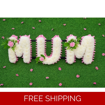 MUM Letter Tribute in Artificial Funeral Flowers